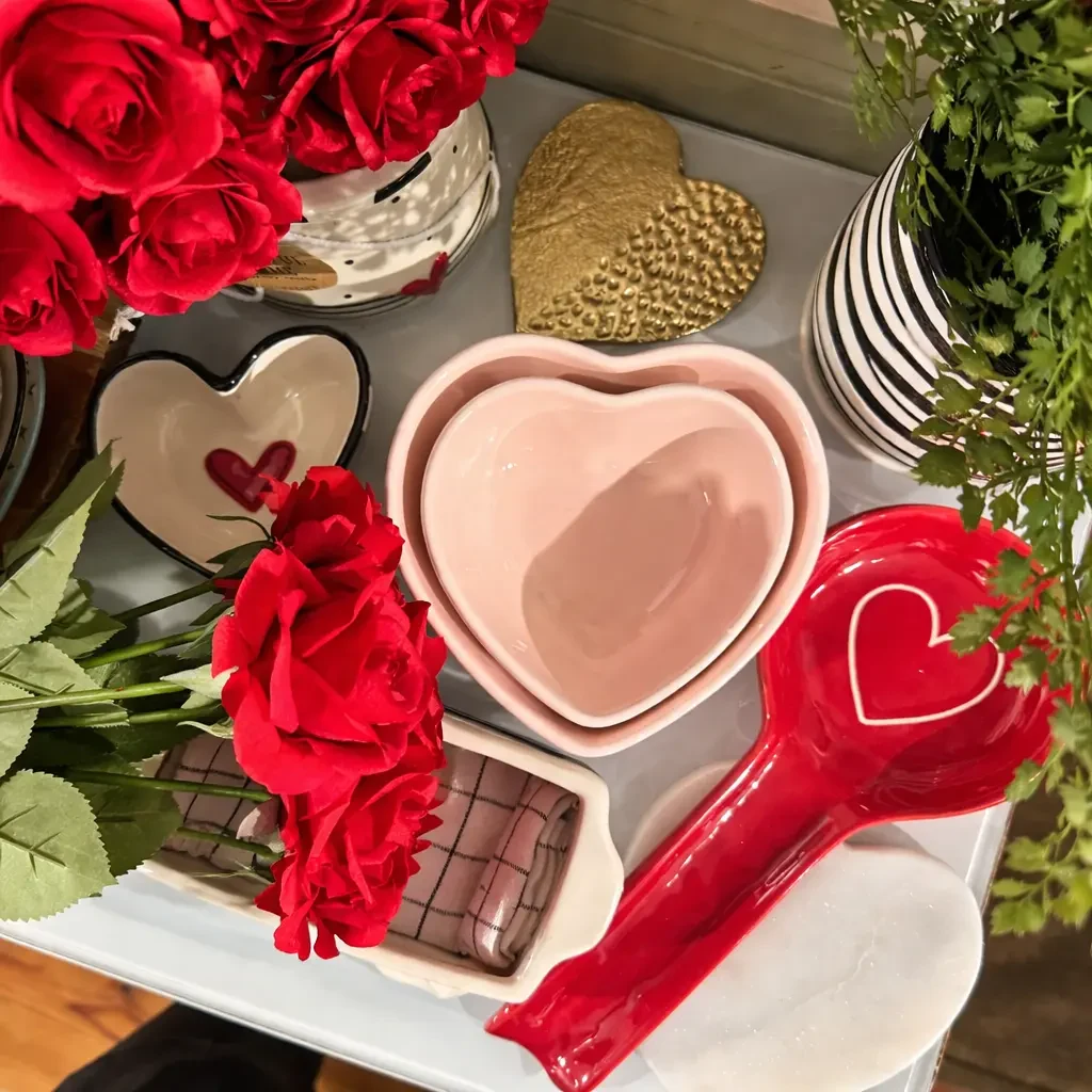 Heart-shaped dishes and gifts